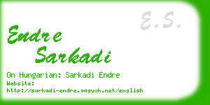 endre sarkadi business card